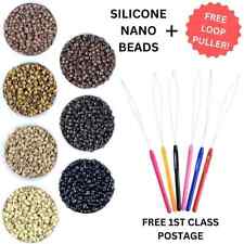 NANO Beads Silicone Lined Micro Rings Hair Extension 3MM + FREE PULLER 125 - 500
