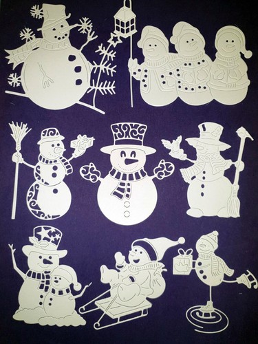 Tattered lace snowman - 8,