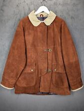 Vintage Valley Suede Leather Fireman Clasp Jacket Size Large EU46 Blanket Lined 