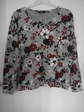 Isle Essentials Grey Long Sleeve Scoop Neck Embellished Tunic Top, UK M 14-16