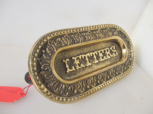 Vintage brass letterbox letter - brass,