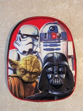 Star wars Small Backpack Moulded Faces Used Darth Vader Yoda R2D2 Stormtrooper
