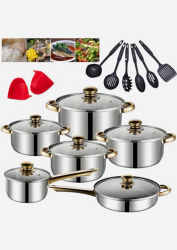 20pc stainless steel pan set - stainless,