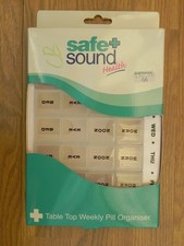 Table Top Weekly Pill Organiser Container 7 day Pill Box x4 Morning Noon Eve Bed