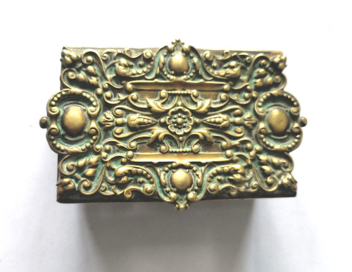 Large brass art nouveau vesta - large,