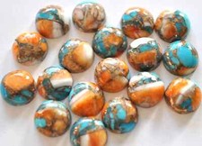 Mohave Copper Turquoise Gemstone 8mm Round Cabochon Calibrated - 5 Pieces