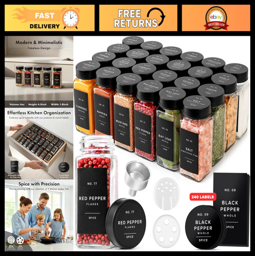 Glass spice jars - glass,