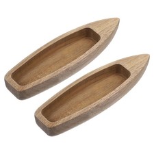 2 Pcs Rustic Wooden Boat Model