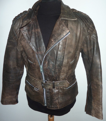 Men vintage leather biker - men's,