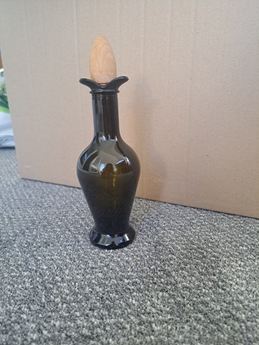 Vintage glass bottle olive - glass,