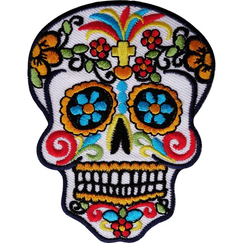 Embroidered flower skull - flower,