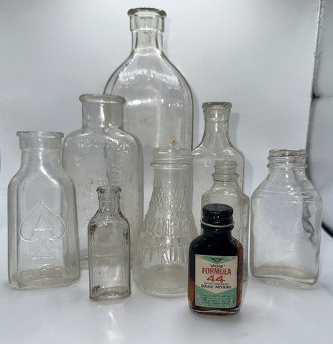 Lot vintage glass bottles - 9,