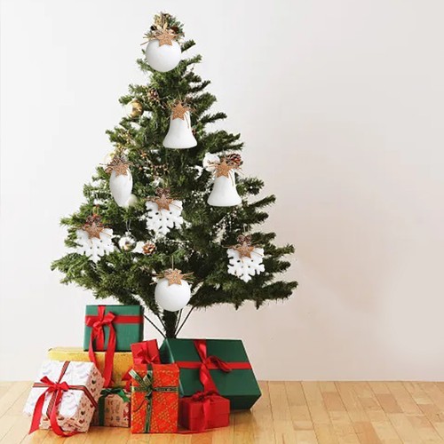 White foam snowflake drop bell - snowflake,