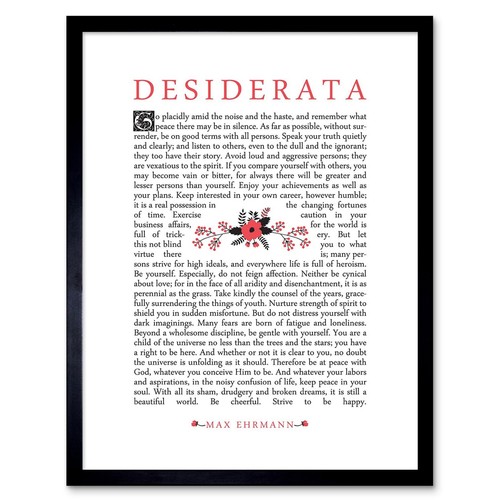 Quote desiderata floral - quote,