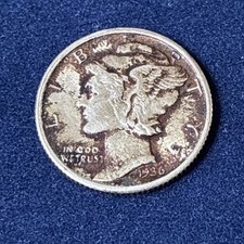 1936 USA Mercury Dime 10 Cents