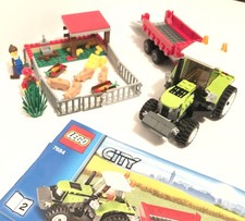 LEGO City 7684 Pig Farm Tractor Set - ?% Complete W Instructions Trailer Farmer