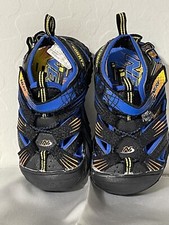 NERF Skirmish Boys Youth 7 Blue, Black & Orange Trim Sandals Sports Shoes