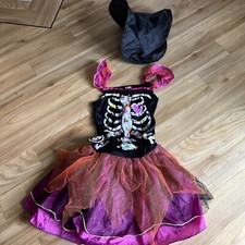 wilkinson witches outfit 11-12 Years Hat And Dress Skelton Design Halloween 