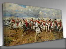 Lady Butler Battle of Waterloo  Canvas Wall Art Print Ready To Hang