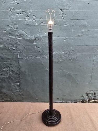 Oriental carved standard - standard, lamp