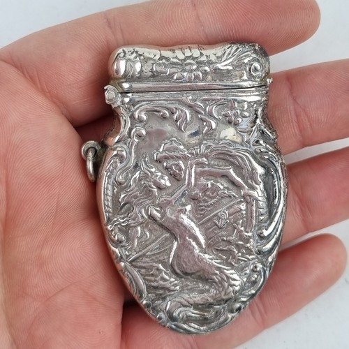Vintage silver vesta - vintage,