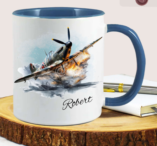 Personalised mug spitfire gift - mug,