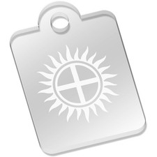 'Solar Wheel Symbol' Laser-Engraved Clear Acrylic Keyring / Keychain (AK057774)