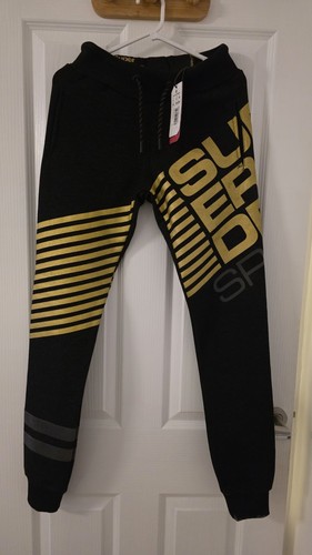 Superdry black gold - joggers, uk