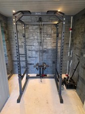 BodyMax Power Rack/Squat Cage + High/Low Cable + Extra Attachments/Weight Plates