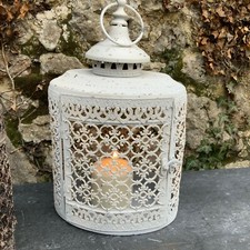 Antique Chic Style Metal Ornate French Lantern Oval Rustic Shabby Moroccan 