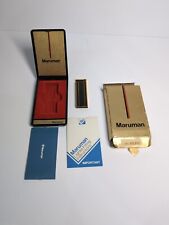Maruman lighter Black & Gold With box case paperwork retro vintage 