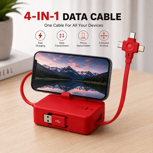 Retractable usb charger - 3-in-1,