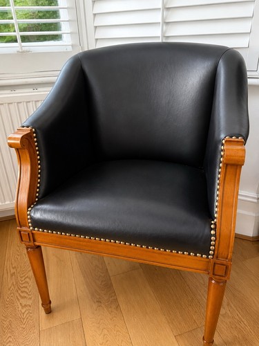 Vintage black leather - black, tub