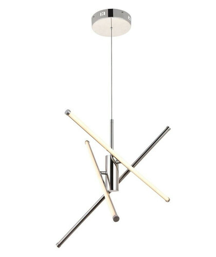 Chandelier polished nickel - nickel, led