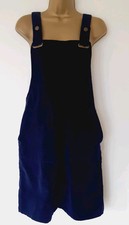 Navy Velvet Dungaree Dress