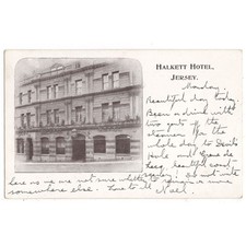 JERSEY Halkett Hotel, Postcard