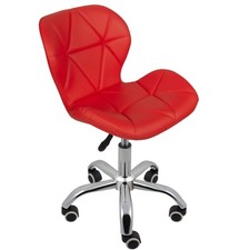 REBOXED Computer Desk Office Chair Chrome with Legs Lift Swivel Small in Red