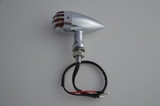 Motorcycle Indicator Chrome Cast Metal Case And Grill  12v Bulb