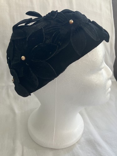 Vintage hat 1950 black - vintage, 1950's