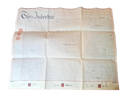 Victorian vellum indenture - vellum,