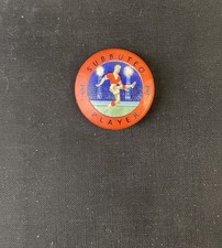 Vintage 1960s Lapel Pin Tin Badge Subbuteo Player Football Soccer