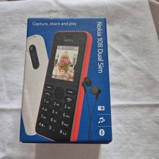 Nokia 108 Dual Sim Mobile Phone Black Easy to Use EE Locked 2 Pin Plug SEALED