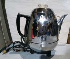 General Electric P410A Stainless Steel Electric Coffee Percolator 110 VOLTS