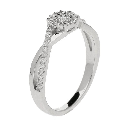 9ct white gold - 9ct, split-twist