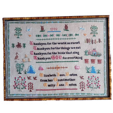 Antique sampler embroidery - antique,