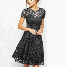 Women Lace Mini Dress Ladies Plus Size Summer Evening Party Cocktail Size 8 -22