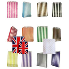 50 STRIPED CANDY PAPER BAGS