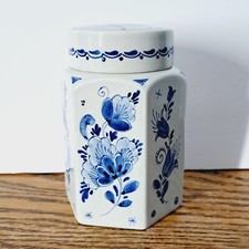 Vintage Delft Tea Caddy Blue