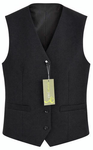 Black herringbone waistcoat - black,