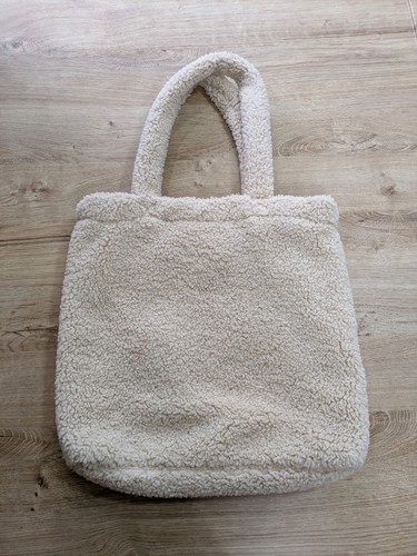 Primark cream fleece tote bag - cream,